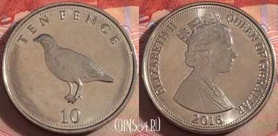 Гибралтар 10 пенсов 2016 года, 102b-061