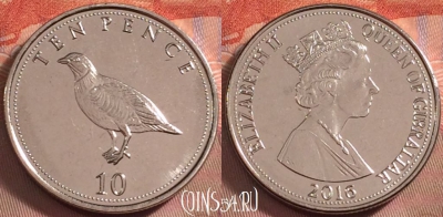 Гибралтар 10 пенсов 2016 года, UNC, 107k-128