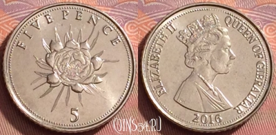 Гибралтар 5 пенсов 2016 года, UNC, 207l-106