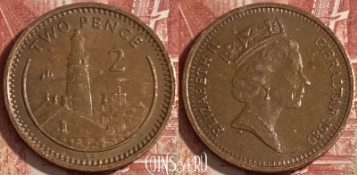 Гибралтар 2 пенса 1989 года, KM# 21, 473r-076