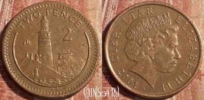 Гибралтар 2 пенса 2001 года, KM# 774, 137r-016 ♛