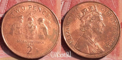 Гибралтар 2 пенса 2006 года, KM# 1065, 062c-069