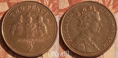 Гибралтар 2 пенса 2006 года, KM# 1065, 097r-095 ♛