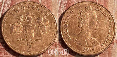Гибралтар 2 пенса 2013 года, KM# 1100, 125r-119 ♛