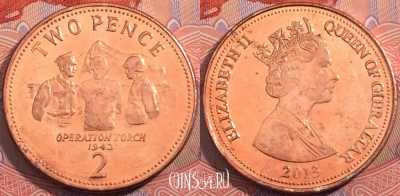 Гибралтар 2 пенса 2013 года, KM# 1100, a074-137