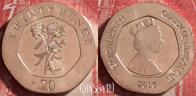 Гибралтар 20 пенсов 2016 года, UNC, 108j-074