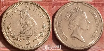 Гибралтар 5 пенсов 1990 года, KM# 22.2, 390-115