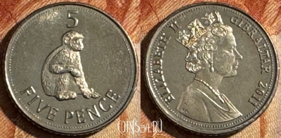 Гибралтар 5 пенсов 2011 года, KM# 1207, UNC, 503s-134