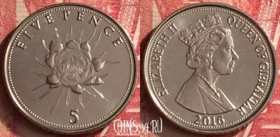 Гибралтар 5 пенсов 2016 года, UNC, 293m-100
