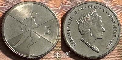 Гибралтар 5 пенсов 2019 года, UNC, 504s-060