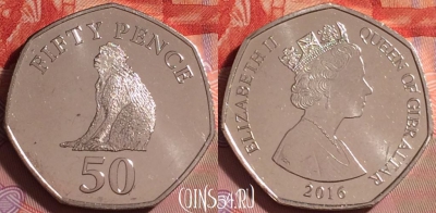 Гибралтар 50 пенсов 2016 года, UNC, 282j-059