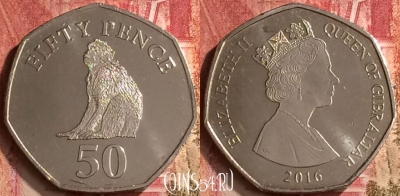 Гибралтар 50 пенсов 2016 года, UNC, 290m-099