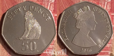 Гибралтар 50 пенсов 2016 года, UNC, 290m-141