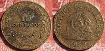 Гондурас 10 сентаво 1989 года, KM# 76.1a, b064-060