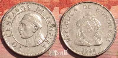 Гондурас 20 сентаво 1994 года, KM# 83a.1, 283a-117