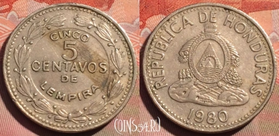 Гондурас 5 сентаво 1980 года, KM# 72, 059b-082