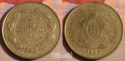 Гондурас 5 сентаво 1994 года, KM# 72.3, 326-012
