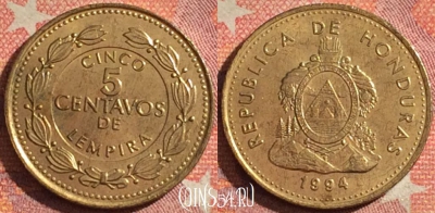 Гондурас 5 сентаво 1994 года, KM# 72.3, 376-108