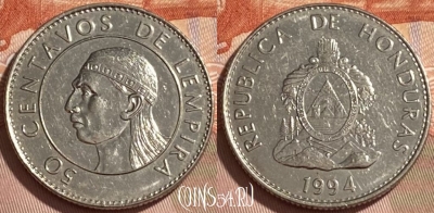 Гондурас 50 сентаво 1994 года, KM# 84a.1, 218r-049