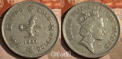 Гонконг 1 доллар 1987 года, KM# 63, 231t-140 ♛