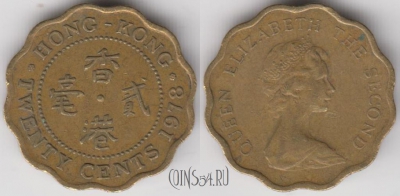 Гонконг 20 центов 1978 года, KM# 36, 131-076