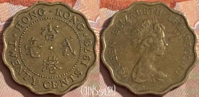 Гонконг 20 центов 1978 года, KM# 36, 472r-050