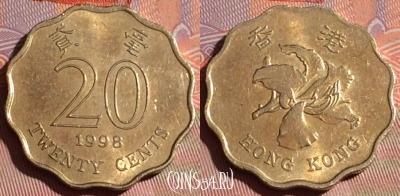 Гонконг 20 центов 1998 года, KM# 67, 157c-090