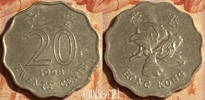 Гонконг 20 центов 1998 года, KM# 67, 280r-002