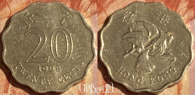 Гонконг 20 центов 1998 года, KM# 67, 283r-128