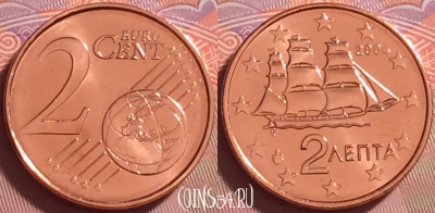 Греция 2 евроцента 2004 года, KM# 182, UNC, 276j-005