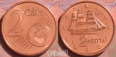 Греция 2 евроцента 2004 года, KM# 182, UNC, 276j-075