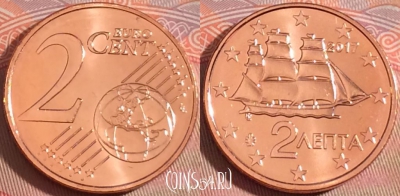 Греция 2 евроцента 2017 года, KM# 182, UNC, 276-112