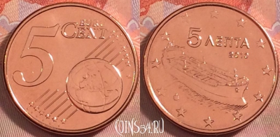 Греция 5 евроцентов 2010 года, KM# 183, UNC, 098k-104