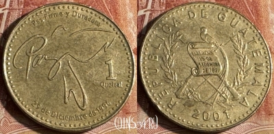 Гватемала 1 кетсаль 2001 года, KM# 284, s182t-092
