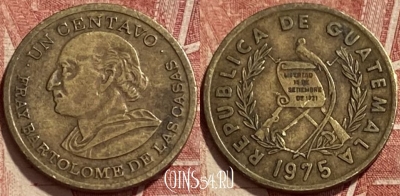 Гватемала 1 сентаво 1975 года, KM# 275, 421b-005 ♛