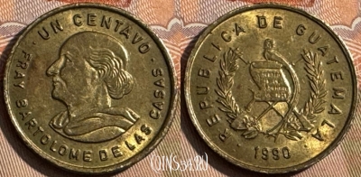 Гватемала 1 сентаво 1990 года, KM# 275, 201s-068
