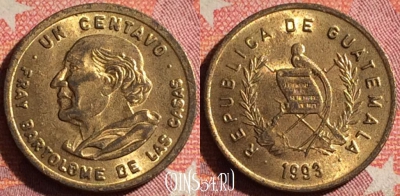 Гватемала 1 сентаво 1993 года, KM# 275, 365-019