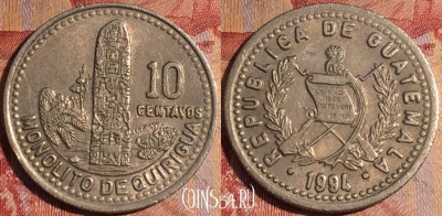 Гватемала 10 сентаво 1994 года, KM# 277, 163a-082