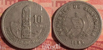 Гватемала 10 сентаво 1995 года, KM# 277, 307i-097