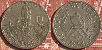Гватемала 10 сентаво 2000 года, KM# 277, 200r-109