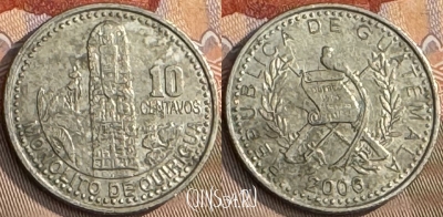 Гватемала 10 сентаво 2000 года, KM# 277, s233t-103