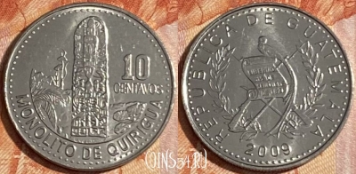Гватемала 10 сентаво 2009 года, KM# 277.6, 154r-067