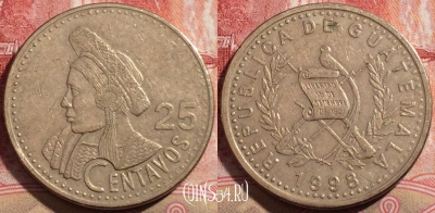 Гватемала 25 сентаво 1998 года, KM# 278, 211-132