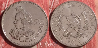 Гватемала 25 сентаво 2016 года, UNC, 108j-061