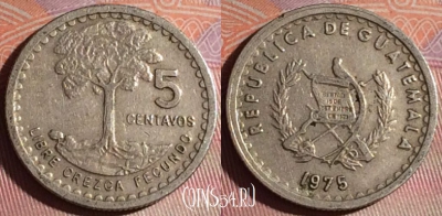 Гватемала 5 сентаво 1975 года, KM# 270, 149f-035