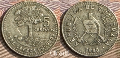 Гватемала 5 сентаво 1986 года, KM# 276, 234t-004 ♛