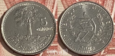 Гватемала 5 сентаво 2009 года, KM# 276.6, 345r-121