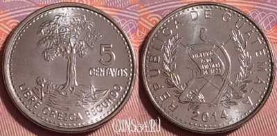 Гватемала 5 сентаво 2014 года, KM# 276.6, UNC, 389j-143