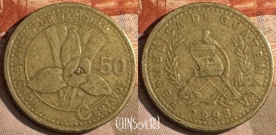 Гватемала 50 сентаво 1998 года, KM# 283, 219t-070 ♛