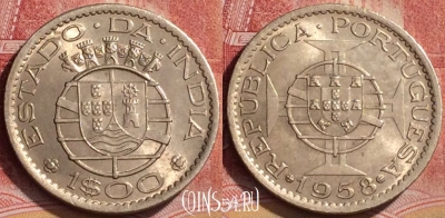 Индия (Португальская) 1 эскудо 1958 года, UNC, 165l-116